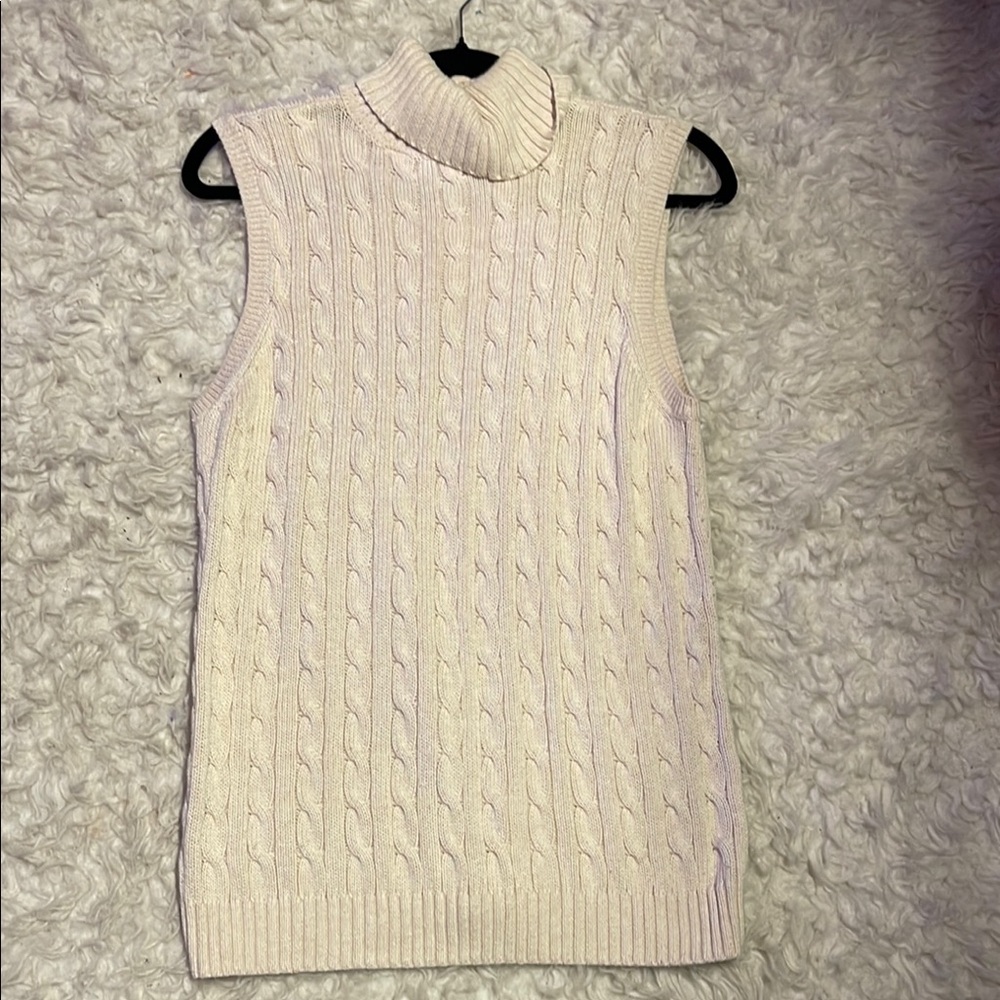 Sleeveless Cable Knit Sweater - Cream ❤️